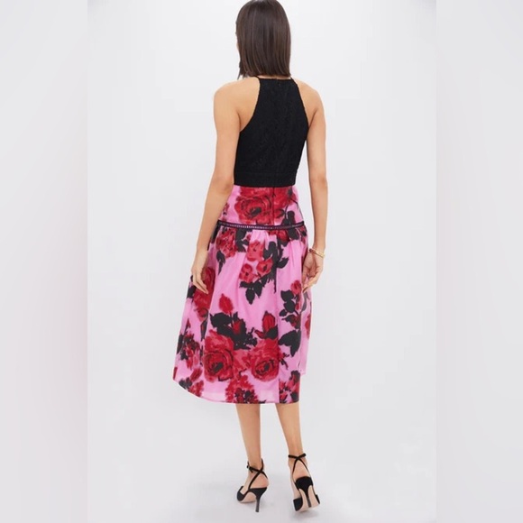 NWT Tuckernuck Cerise Begonia Blossom Eyelet Lace Jacquard Joss Midi Dress Sz L - Picture 4 of 13